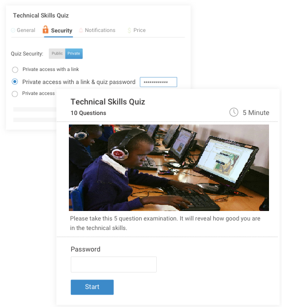 Quiz Maker for business tool for assessing employee knowledge & skills